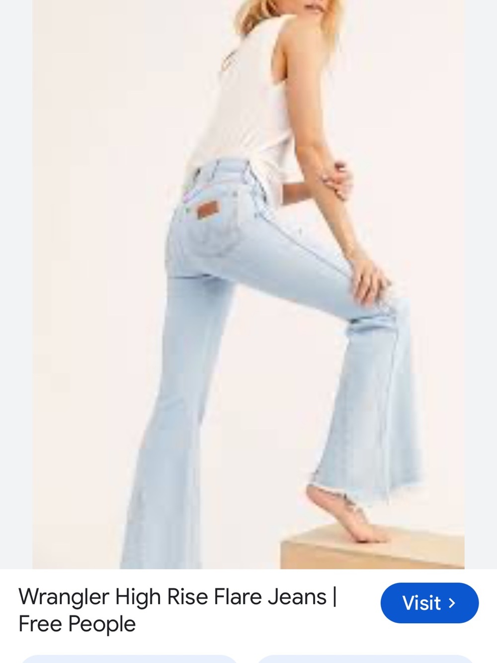 Wrangler Light Blue High-Rise Flare Jeans